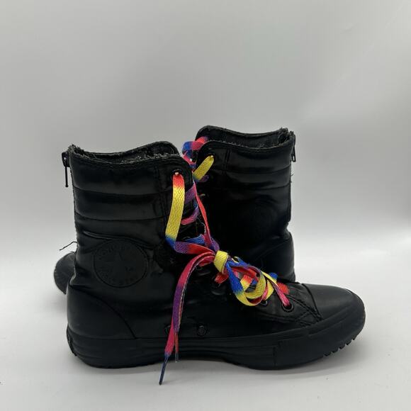 Womens Size 9 Converse Chuck Taylor All-Star Hi Black 7 1/2-inch Boots Pride - Picture 6 of 11